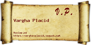 Vargha Placid névjegykártya